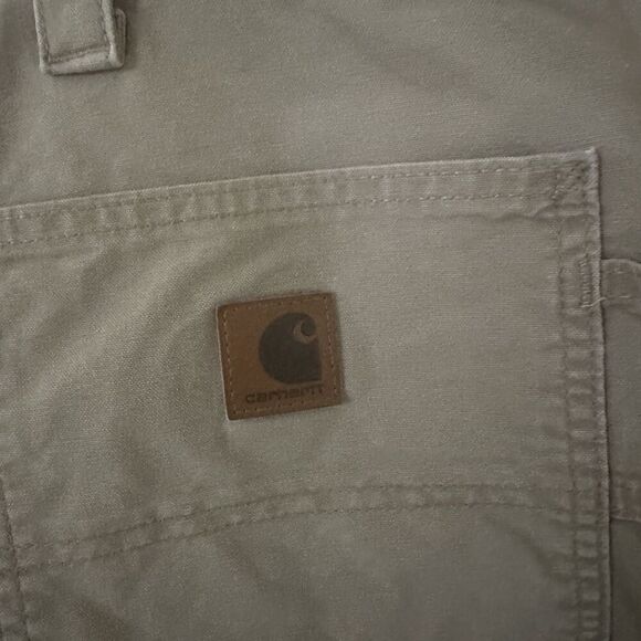 Carhartt Shorts Men’s 46 Beige Rugged Original Fit Carpenter Canvas Workwear - Picture 7 of 8